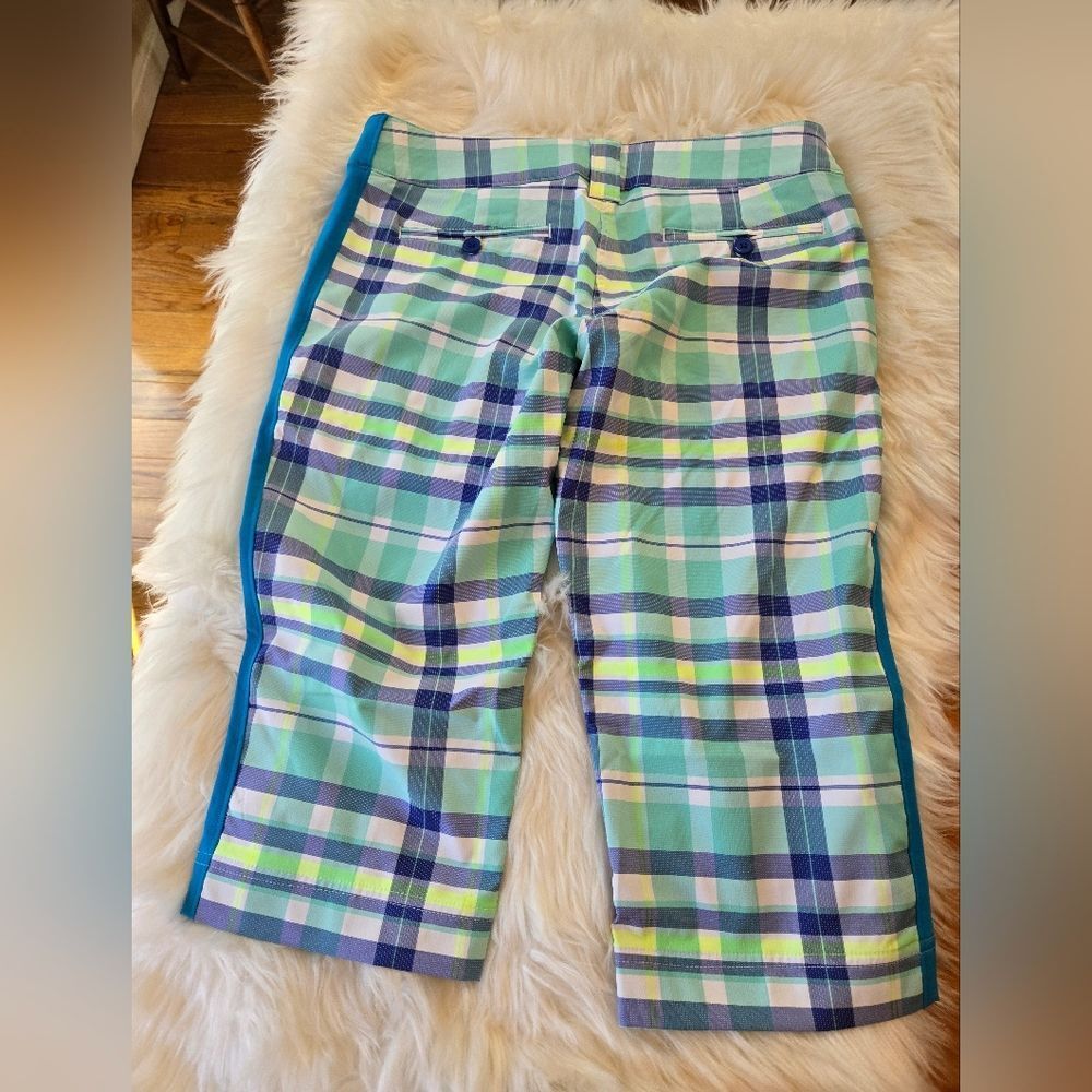 Oakley Teal & Aqua Plaid Capris - Picture 4 of 4